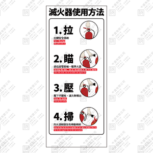 滅火器使用方法 共四款