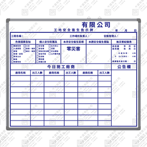 工地安全衛生告示牌